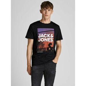 Černé tričko s potiskem Jack & Jones Urban