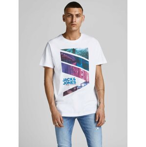 Bílé tričko s potiskem Jack & Jones Urban