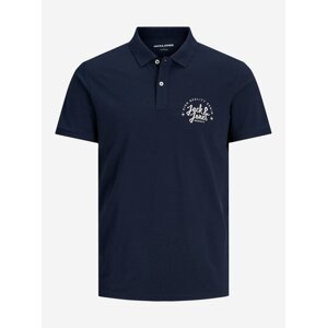 Tmavě modré polo tričko s nápisem Jack & Jones Kimbel