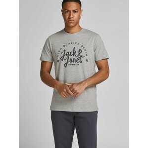 Světle šedé tričko s nápisem Jack & Jones Kimbel