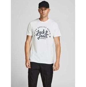 Bílé tričko s nápisem Jack & Jones Kimbel