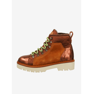 Bronzovo-hnědé dámské kožené kotníkové boty v semišové úpravě Scotch & Soda Olivine