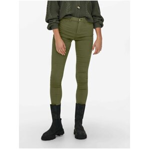 Khaki dámské skinny fit kalhoty ONLY Nanna