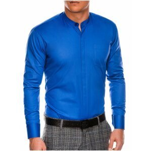 Modrá pánská košile se stojáčkem K586