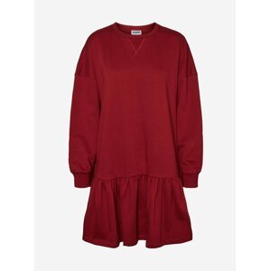 Červené volné mikinové šaty Noisy May Lino