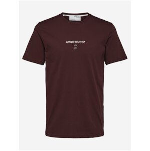 Vínové pánské tričko Selected Homme Kody