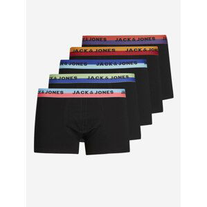 Sada pěti černých boxerek Jack & Jones Neon