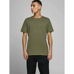 Khaki basic tričko Jack & Jones Organic