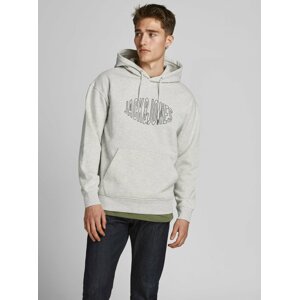 Světle šedá mikina s kapucí Jack & Jones  World Sweat