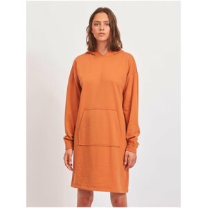 Oranžové mikinové šaty s kapucí VILA Rust