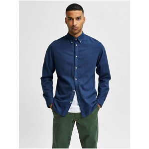 Modrá pánská flanelová košile Selected Homme Slim Flannel