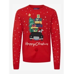 Červený pánský svetr s vánočním motivem Blend