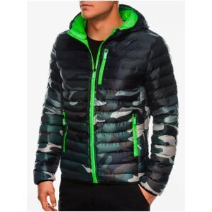 Men's mid-season quilted jacket C319 - green/camo