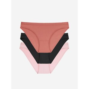 Sada tří kalhotek v černé a růžové barvě DORINA Zanna-3pp