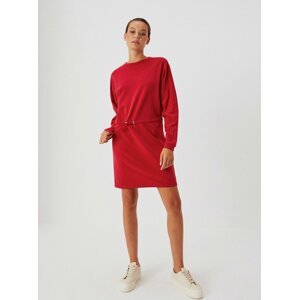 Červené mikinové šaty Moodo