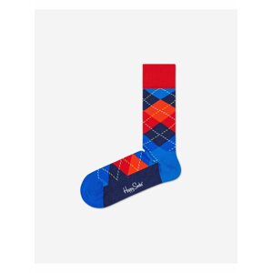 Červeno-modré vzorované ponožky Happy Socks Argyle