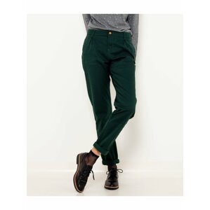 Tmavě zelené kalhoty CAMAIEU