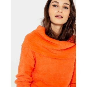 Oranžový svetr s límcem CAMAIEU