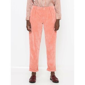 Růžové manšestrové zkrácené kalhoty CAMAIEU