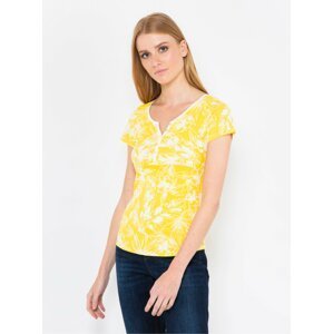 Žluté květované tričko CAMAIEU