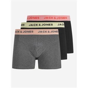 Sada tří boxerek v černé a šedé barvě Jack & Jones Timo