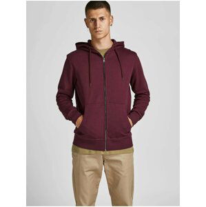 Vínová basic mikina s kapucí Jack & Jones Basic