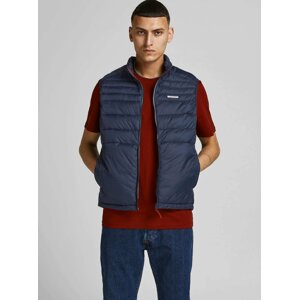 Tmavě modrá prošívaná vesta Jack & Jones Ace