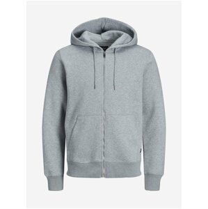 Světle šedá basic mikina s kapucí Jack & Jones Soft