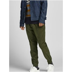 Khaki manšestrové kalhoty Jack & Jones Gordon