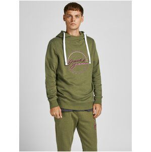 Khaki mikina s kapucí Jack & Jones Woodss