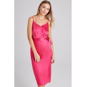 Růžové ramínkové šaty s opásáním LITTLE MISTRESS