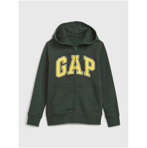 Tmavě zelená klučičí mikina GAP Logo hoodie
