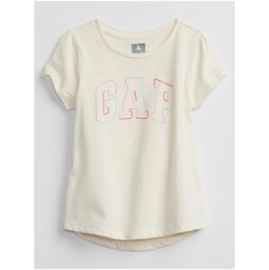 Béžové holčičí tričko GAP Logo swing t-shirt