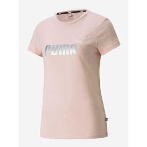Světle růžové dámské tričko s potiskem Puma