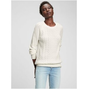 Smetanový dámský svetr cable knit sweater