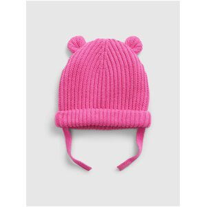 Růžová dětská čepice bear beanie GAP