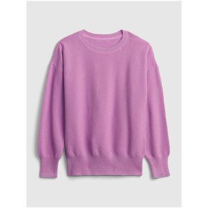 Růžový holčičí svetr solid slouchy pullover