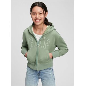 Zelená holčičí mikina GAP Logo hoodie