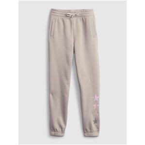 Béžové holčičí tepláky slouchy jogger