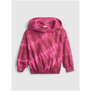 Růžová holčičí mikina tie dye hoodie