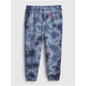 Modré holčičí tepláky GAP Logo tie-dye joggers