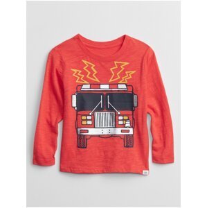 Červené klučičí tričko fire truck graphic t-shirt