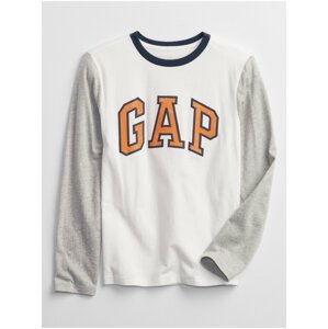 Bílé klučičí tričko GAP Logo long sleeve t-shirt