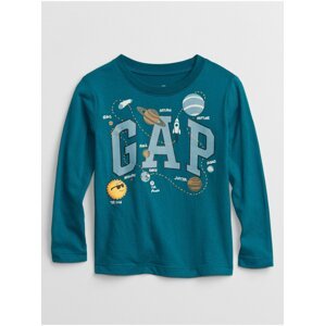 Modré klučičí tričko GAP Logo graphic t-shirt
