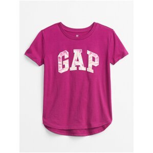 Fialové holčičí tričko GAP Logo flip graphic