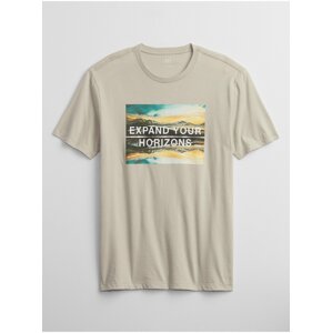 Smetanové pánské tričko expand your horizons t-shirt