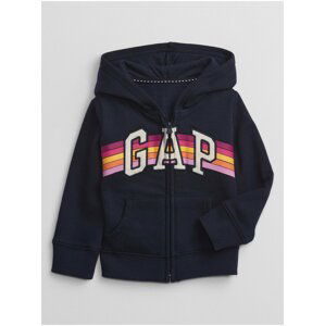 Modrá holčičí mikina GAP Logo pocket hoodie