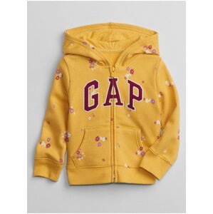 Žlutá holčičí mikina GAP Logo pocket hoodie