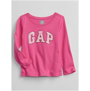 Růžové holčičí tričko GAP Logo long sleeve t-shirt