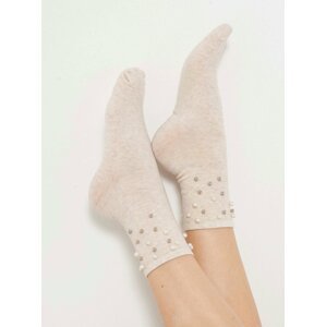 Béžové ponožky s ozobnými detaily CAMAIEU